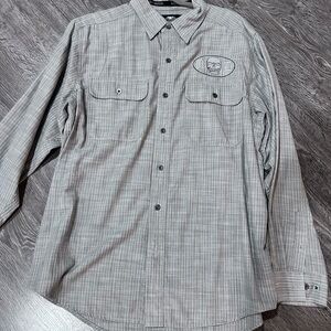 Harley-Davidson Gray Plaid Men's Button Down Shirt